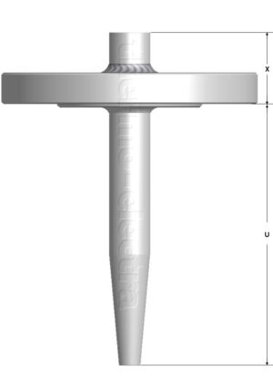 FT 3025 Geflensde thermowell - conisch volgens DIN 43772 model 4F